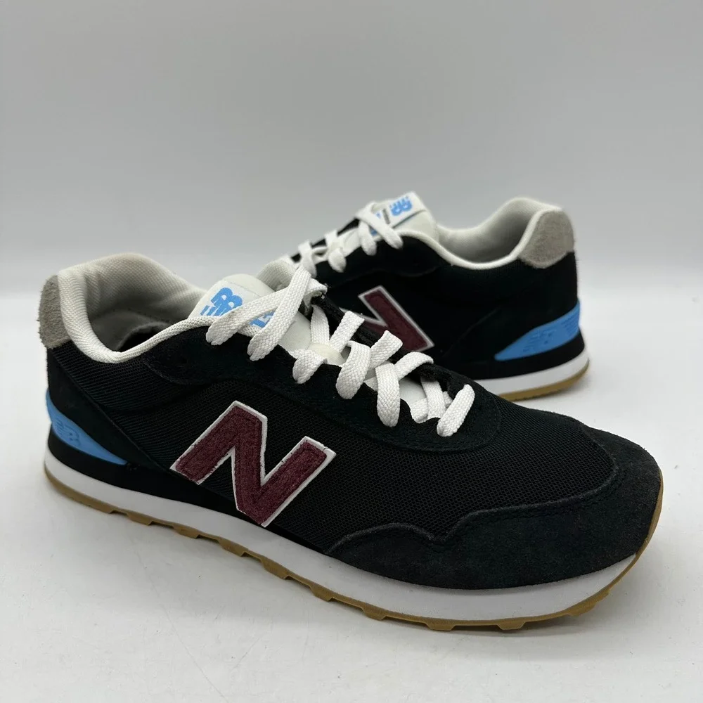 New Balance ML515BU3 Mens Size 8.5 Black Maroon Blue 515v3 Sneakers Retro Runner
